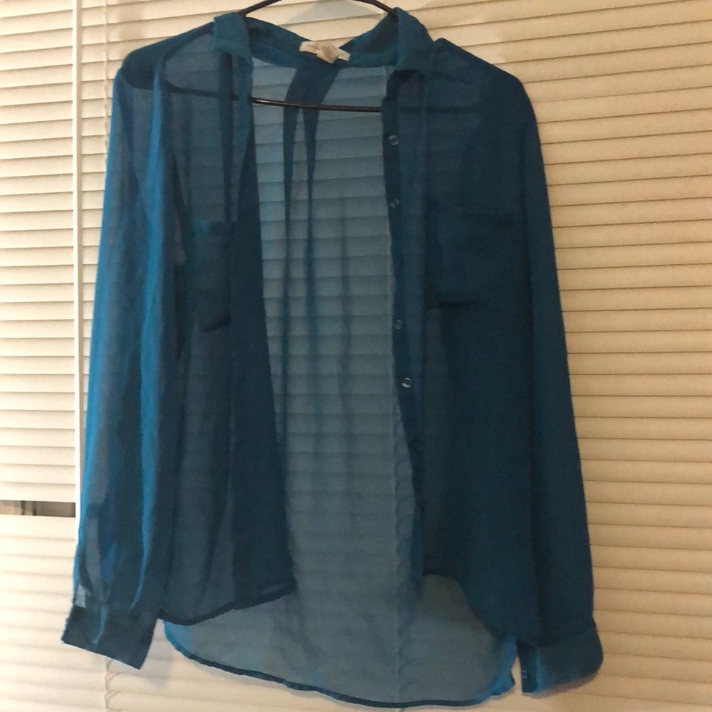 Sheer blue blouse